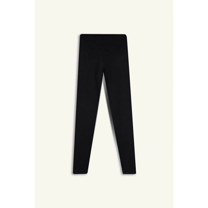 C4564 Siyah DeFactoFit Yüksek Bel Beli Saran Toparlayıcı Esnek Premium Sporcu Tayt