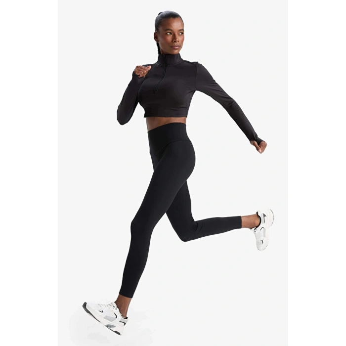 C4564 Siyah DeFactoFit Yüksek Bel Beli Saran Toparlayıcı Esnek Premium Sporcu Tayt