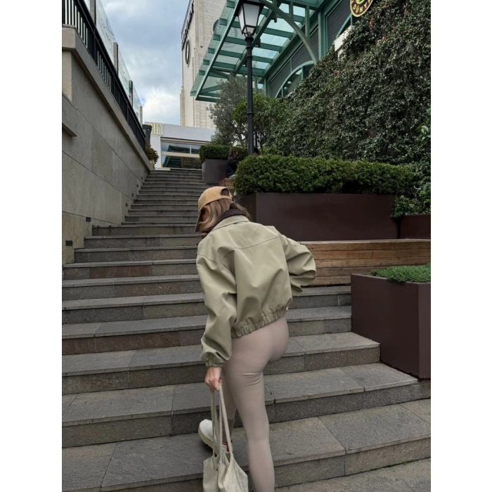 ÇİFT YAKALI CEKET MONT - YEŞİL