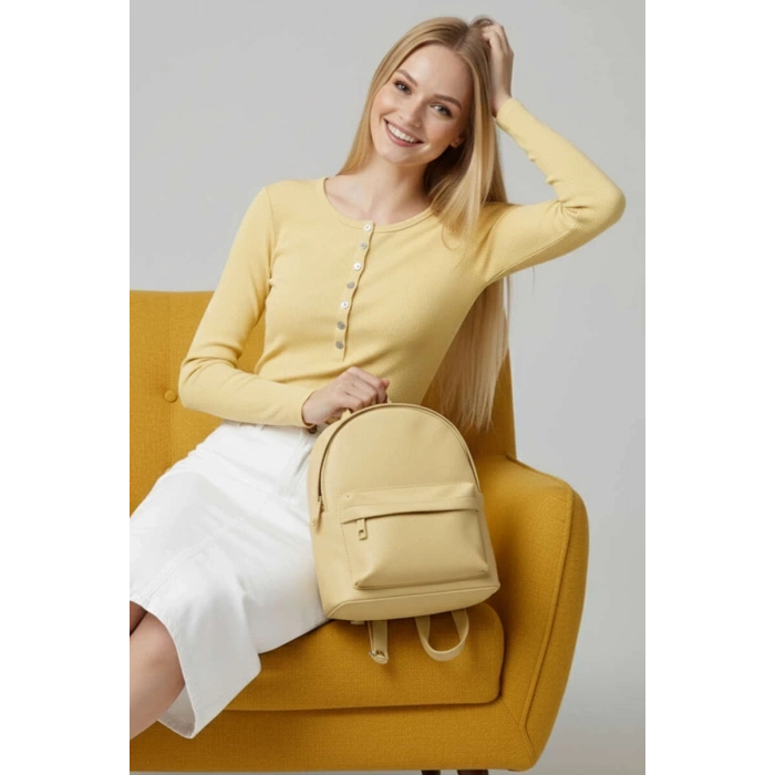 Çıtçıt Detaylı Bluz Sarı T4343