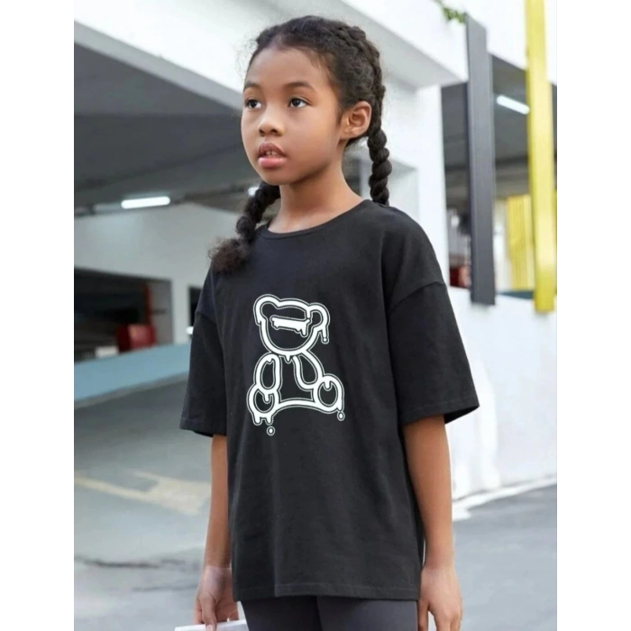 ÇOCUK UNİSEX BASKILI T-SHİRT - SİYAH
