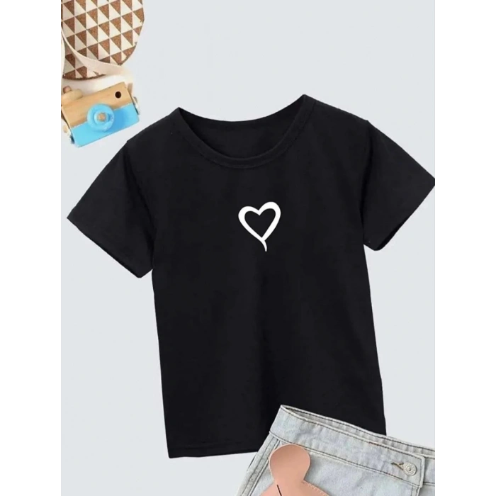 ÇOCUK UNİSEX BASKILI T-SHİRT - SİYAH