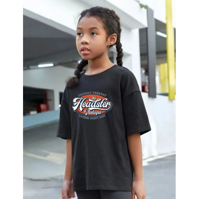 ÇOCUK UNİSEX BASKILI T-SHİRT-SİYAH