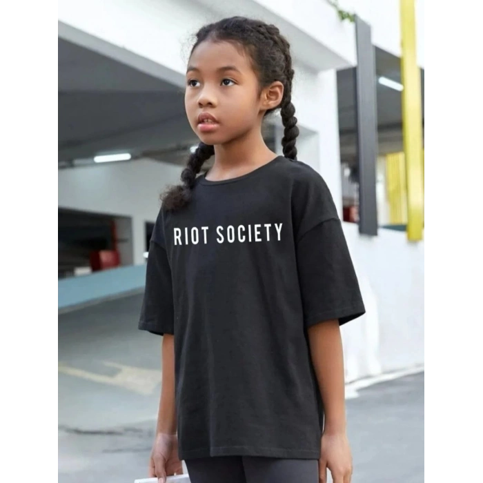 ÇOCUK UNİSEX BASKILI T-SHİRT - SİYAH