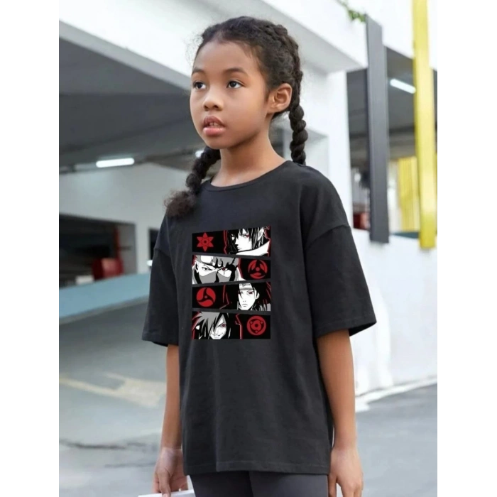 ÇOCUK UNİSEX BASKILI T-SHİRT - SİYAH