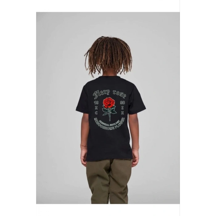 Çocuk Unisex Baskılı T-Shirt - Siyah