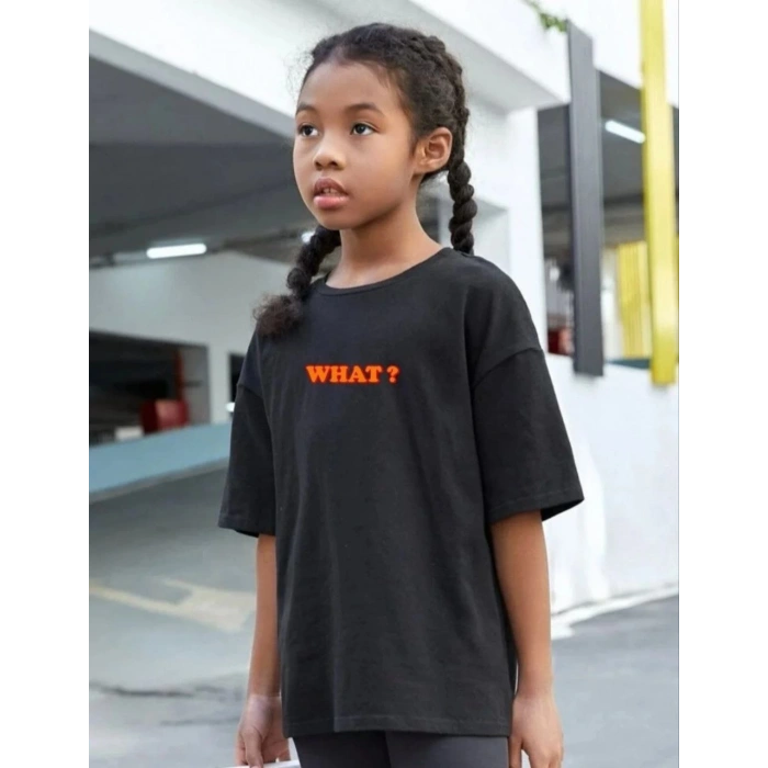 ÇOCUK UNİSEX BASKILI T-SHİRT - SİYAH
