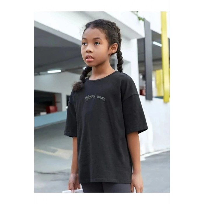 ÇOCUK UNİSEX BASKILI T-SHİRT - SİYAH