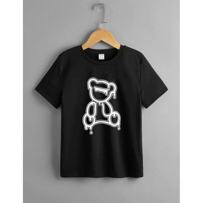 ÇOCUK UNİSEX BASKILI T-SHİRT - SİYAH