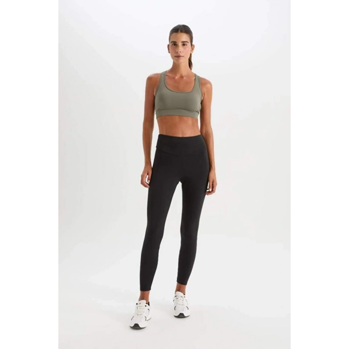Defacto Fit Yüksek Bel İçi Yumuşak Tüylü Beli Saran Basic Düz Sporcu Tayt