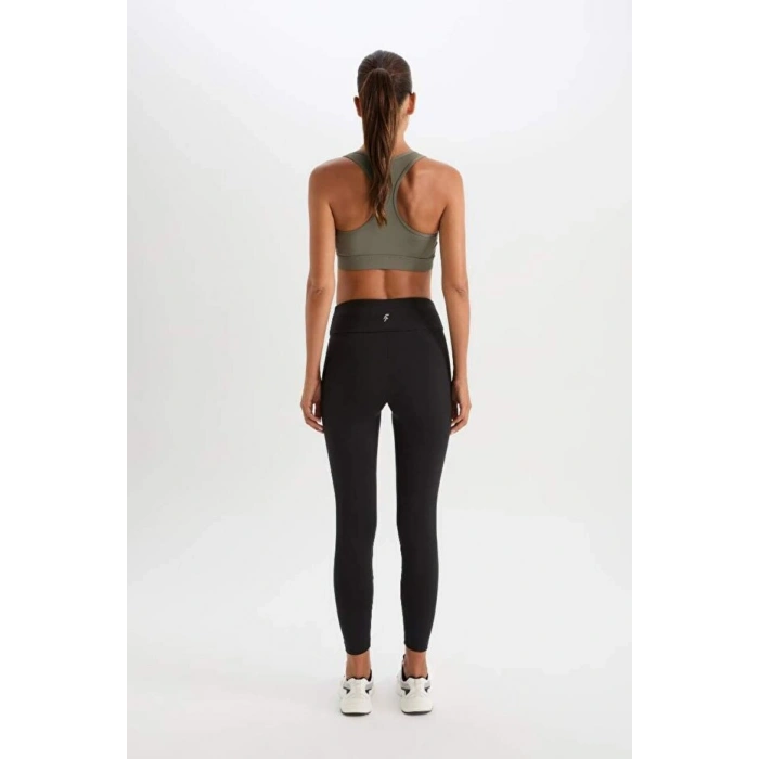 Defacto Fit Yüksek Bel İçi Yumuşak Tüylü Beli Saran Basic Düz Sporcu Tayt