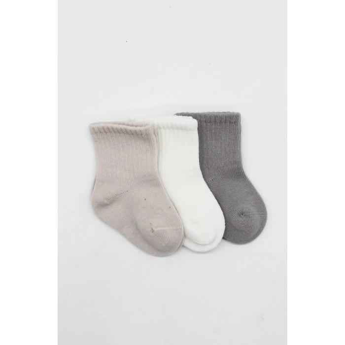 Elephant Boy 3lü Penye Soket Çorap 10135 Gri