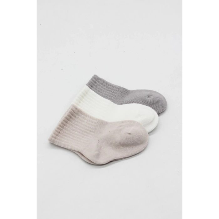 Elephant Boy 3lü Penye Soket Çorap 10135 Gri