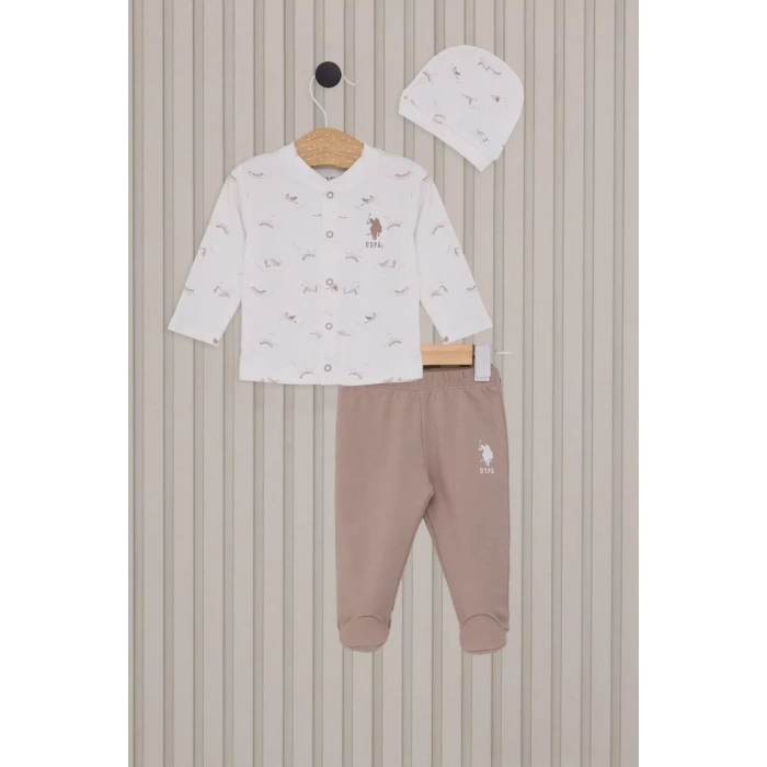 Erkek Bebek Patikli 3Lü Takım Usb2018 Krem