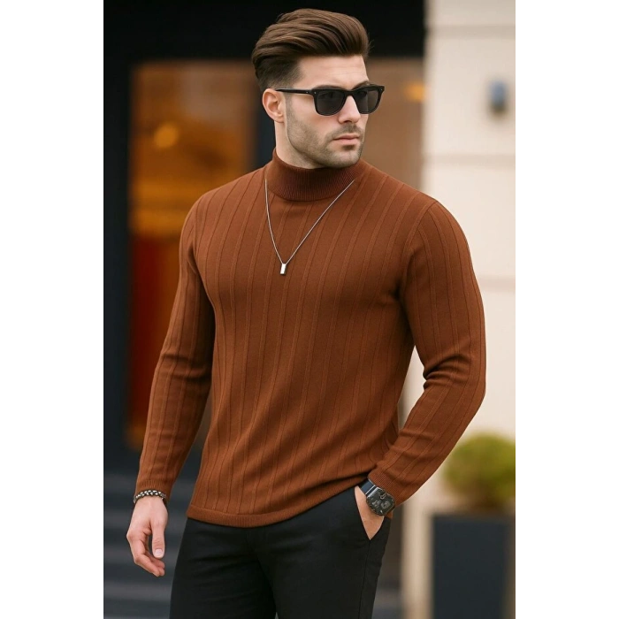 erkek boğazlı kazak premium kalite esnek kumaş