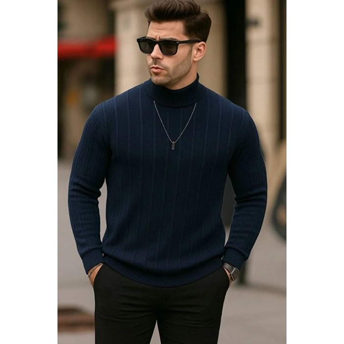 erkek boğazlı kazak premium kalite esnek kumaş