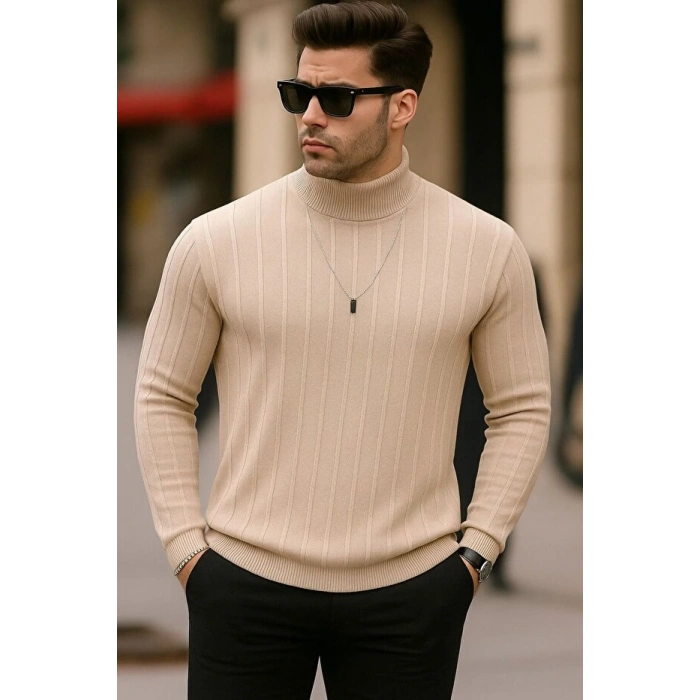 erkek boğazlı kazak premium kalite esnek kumaş