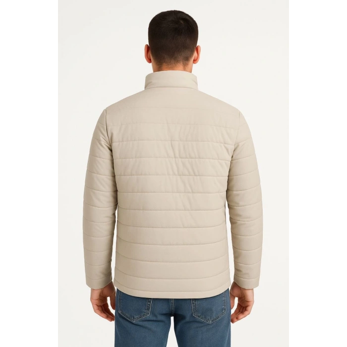 ERKEK BOMBER MONT CEKET – SU İTİCİ KUMAŞ, KAPİTONE ASTARLI, FERMUARLI, KIŞLIK - BEJ