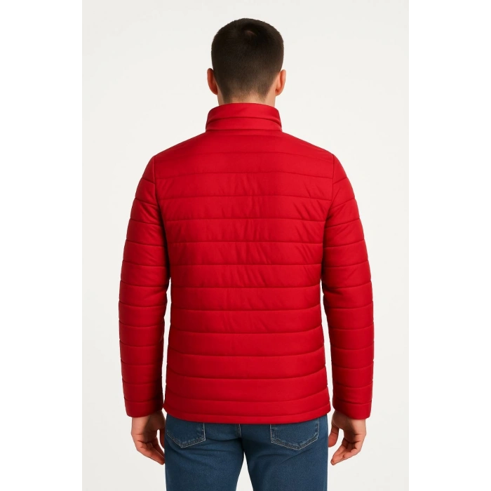 ERKEK BOMBER MONT CEKET – SU İTİCİ KUMAŞ, KAPİTONE ASTARLI, FERMUARLI, KIŞLIK - KIRMIZI