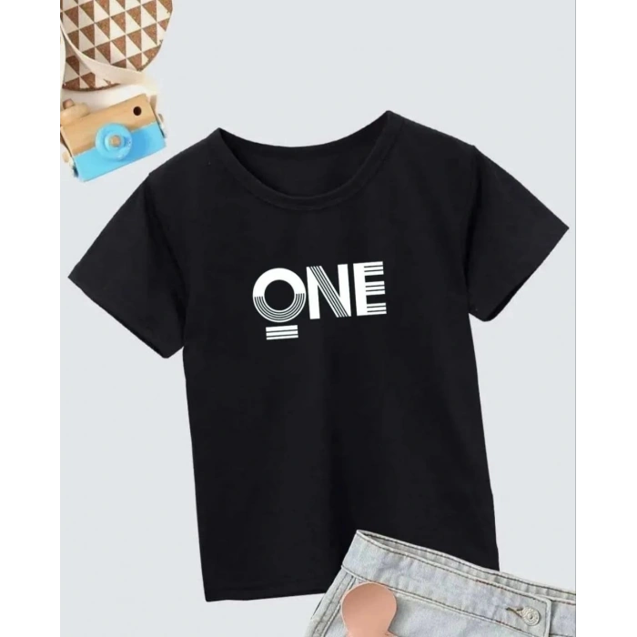 ERKEK ÇOCUK BASKILI T-SHİRT - SİYAH