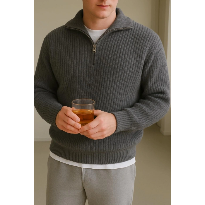 erkek selanik dik yaka kışlık uzun kol kazak