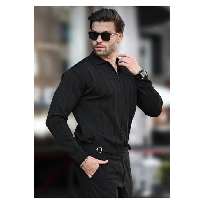 erkek yarım fermuarlı polo yaka tarz premium kalite özel tasarım erkek kışlık kazak