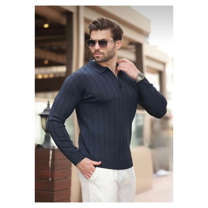 erkek yarım fermuarlı polo yaka tarz premium kalite özel tasarım erkek kışlık kazak