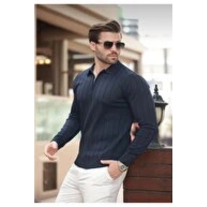 erkek yarım fermuarlı polo yaka tarz premium kalite özel tasarım erkek kışlık kazak