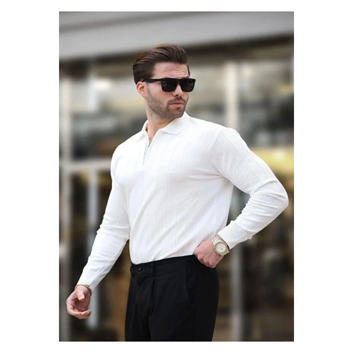 erkek yarım fermuarlı polo yaka tarz premium kalite özel tasarım erkek kışlık kazak