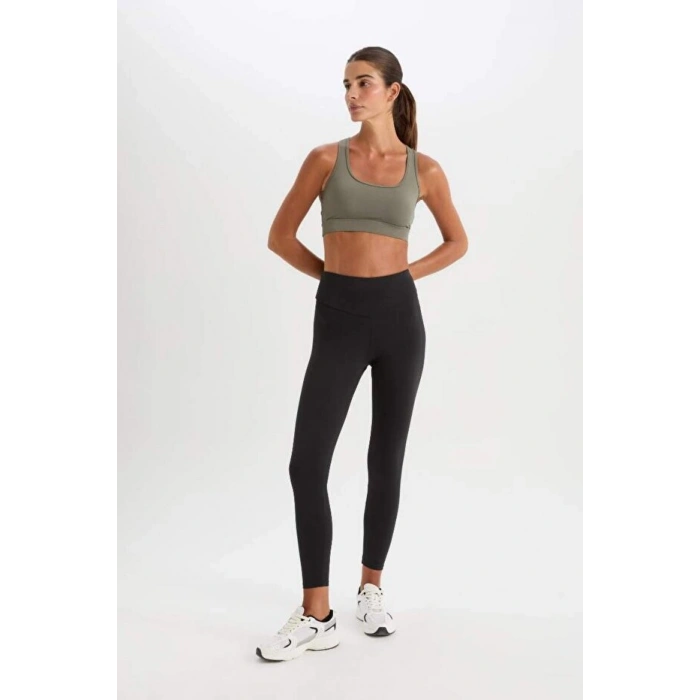 Fit Yüksek Bel Beli Saran Esnek Basic Düz Sporcu Tayt B4147ax25sp