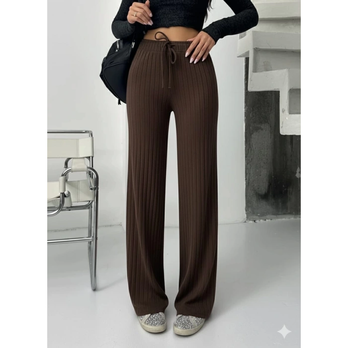 Fitilli şardonlu pantolon kahve a4058