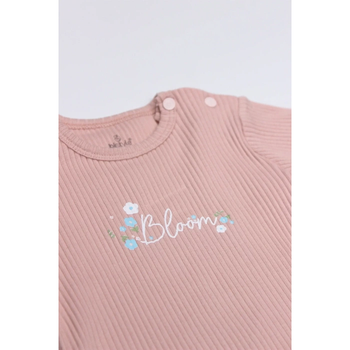 Flying Bloom White Yarım Kol 2Li Body 17118 Gül Kurusu