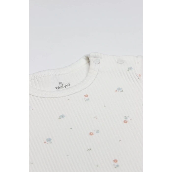 Flying Bloom White Yarım Kol 2Li Body 17118 Gül Kurusu