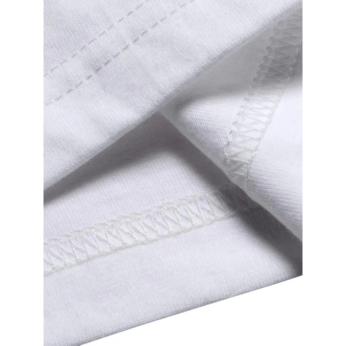 Geniş Kesim Pamuklu Tişört - GANDHI The Project Baskılı, Beyaz, Rahat Kesim, Kısa Kollu, Günlük Kıyafet, Her Gün Giyilebilecek Tişört- Beyaz