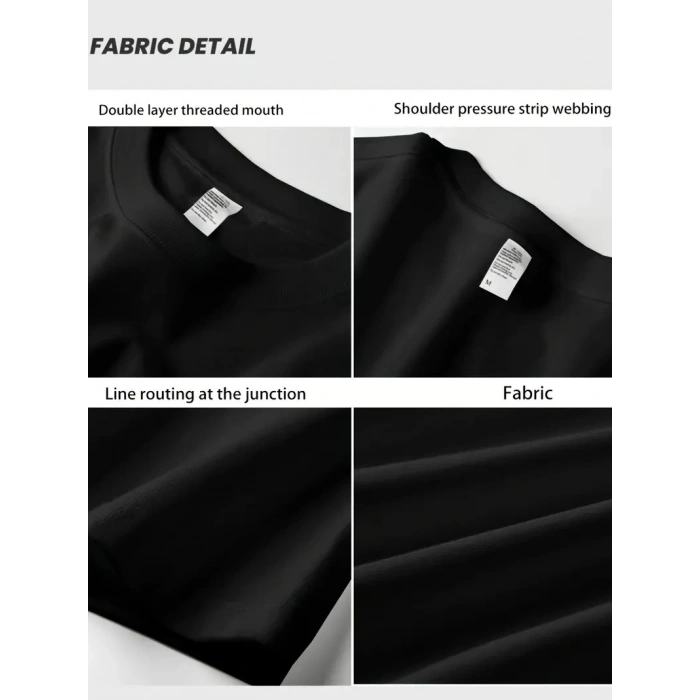 Geniş Kesim Pamuklu Tişört - GANDHI The Project Baskılı, Siyah, Rahat Kesim, Kısa Kollu, Günlük Kıyafet, Her Gün Giyilebilecek Tişört- Siyah