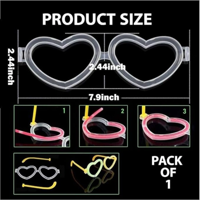 Glow Kalpli Fosforlu Gözlük 6’lı Renkli Set – Neon Parti