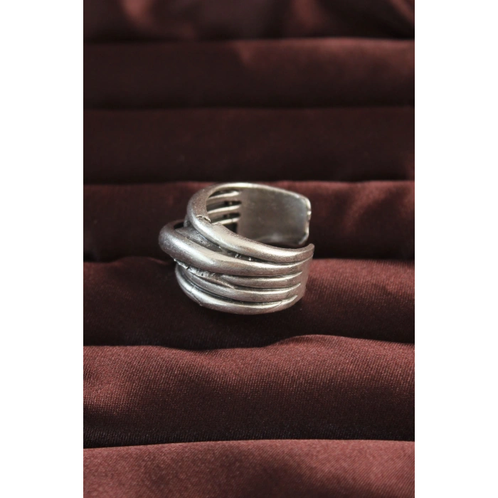 Gümüş Renk Kaburga Model Ayarlamalı Erkek Yüzük