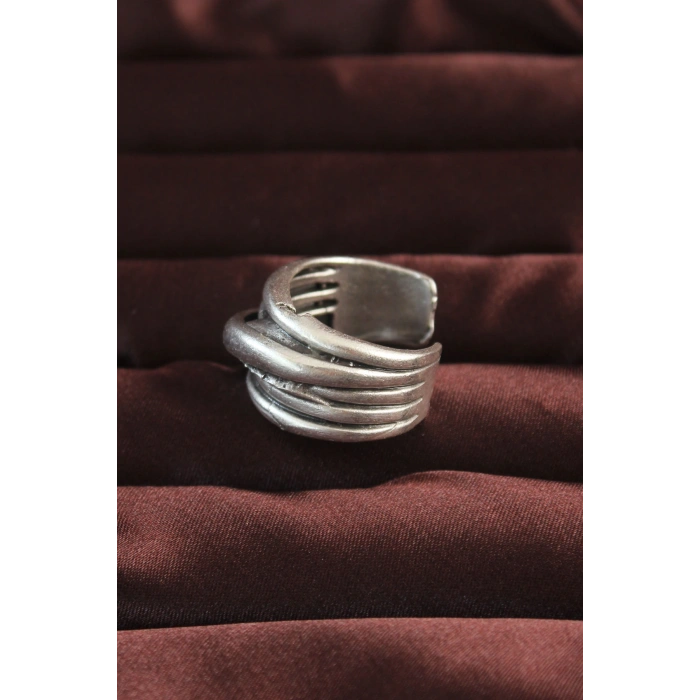 Gümüş Renk Kaburga Model Ayarlamalı Erkek Yüzük