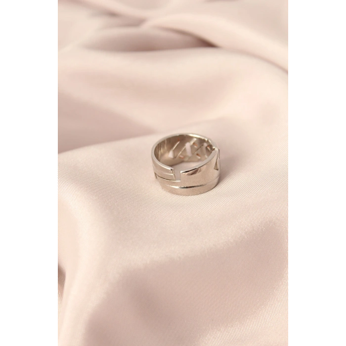 Gümüş Renk Metal Taşlı Model Ayarlanabilir Kadın Yüzük