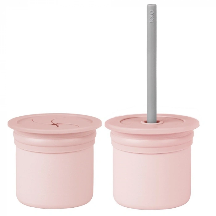 Ham+Hüp Pipetli Silikon Bardak Seti Pinky Pink / Powder Grey
