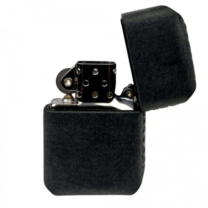 Handmade El Yapımı Hakiki Deri Zippo Modeli Çakmak - AG02001 - Antrasit