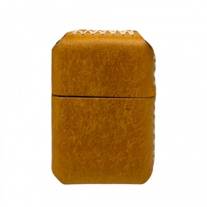 Handmade El Yapımı Hakiki Deri Zippo Modeli Çakmak - AG02001 - Camel