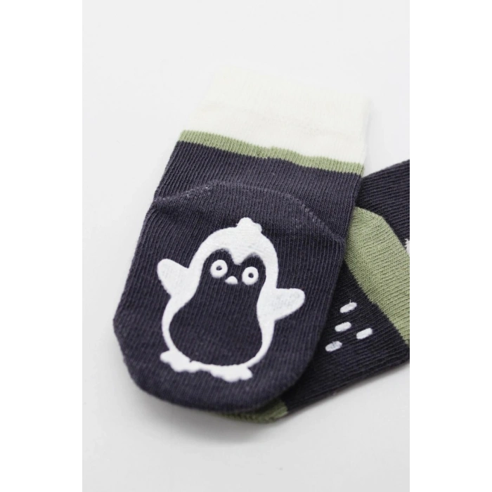 Hayvan Figürlü Kaymaz Erkek Soket Çorap 2Li BS10119 Antrasit