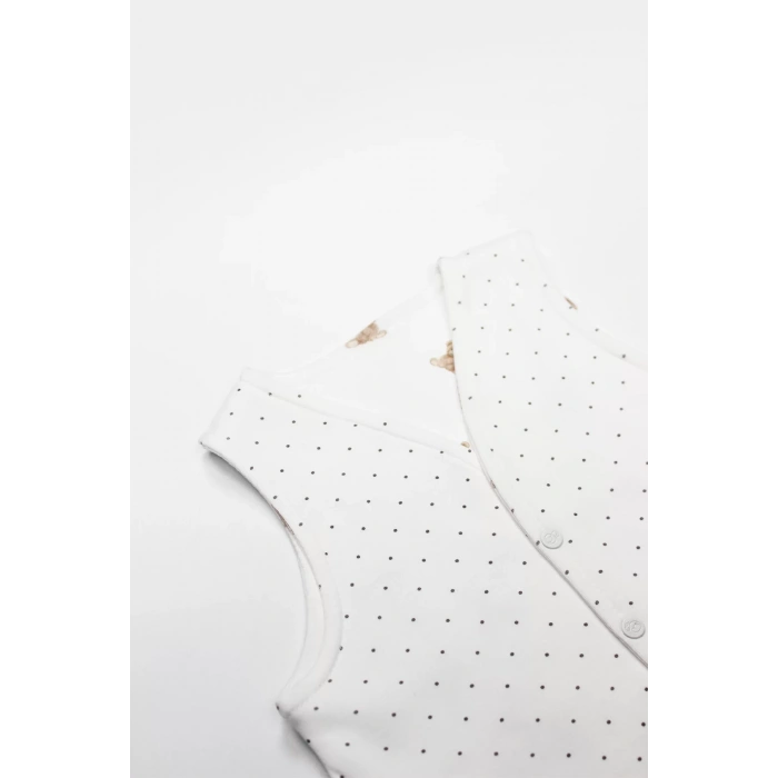 I Am So Bear Çift Taraflı Bebe Yelek 18103 Bej Ekru