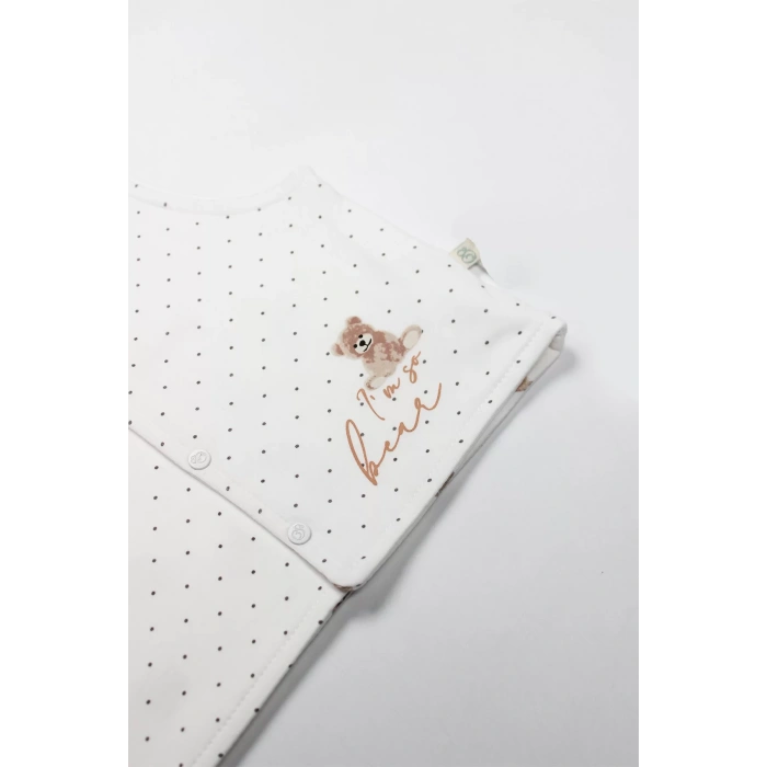 I Am So Bear Çift Taraflı Bebe Yelek 18103 Bej Ekru