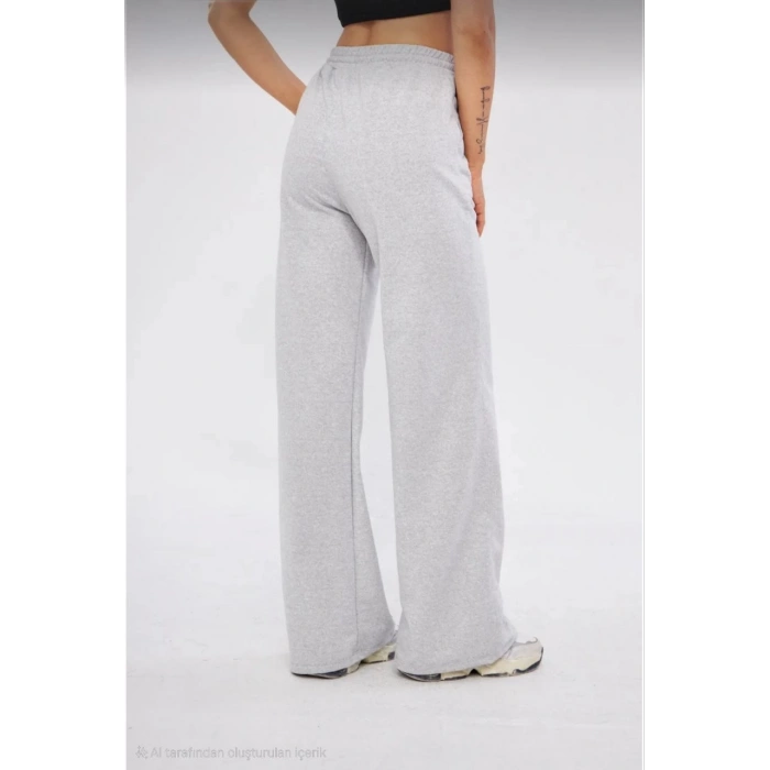 İki iplik Bol Paça Eşofman Pantalon - Gri