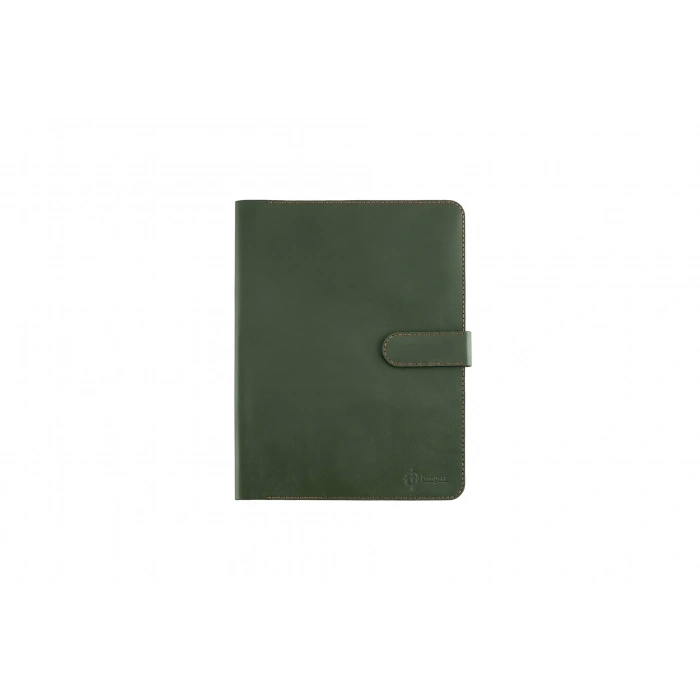 İsme Özel Çıtçıtlı Fonksiyonlu iPad Organizer - %100 Tiesto Deri - ET01003 - Haki