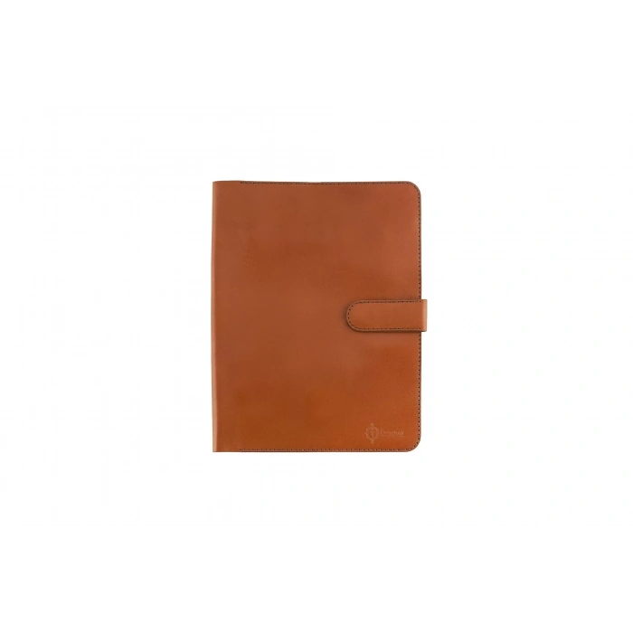 İsme Özel Çıtçıtlı Fonksiyonlu iPad Organizer - %100 Tiesto Deri - ET01003 - Tobacco