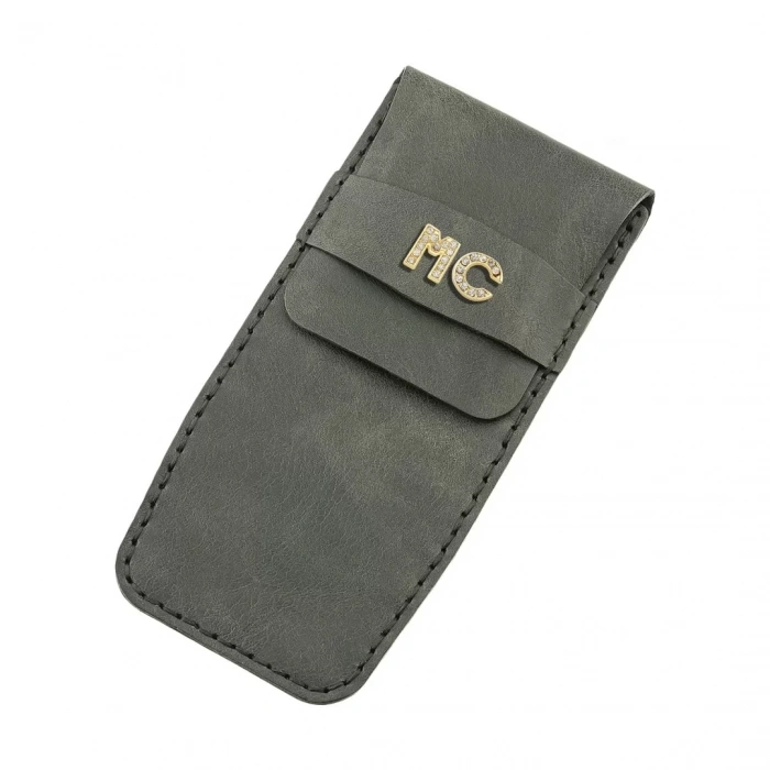 İsme Özel Çok Amaçlı Aksesuar Kılıfı - %100 Rainbow Deri - AK01002 - Antrasit