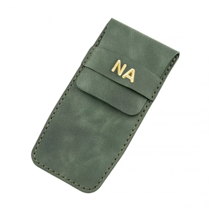 İsme Özel Çok Amaçlı Aksesuar Kılıfı - %100 Rainbow Deri - AK01002 - Haki